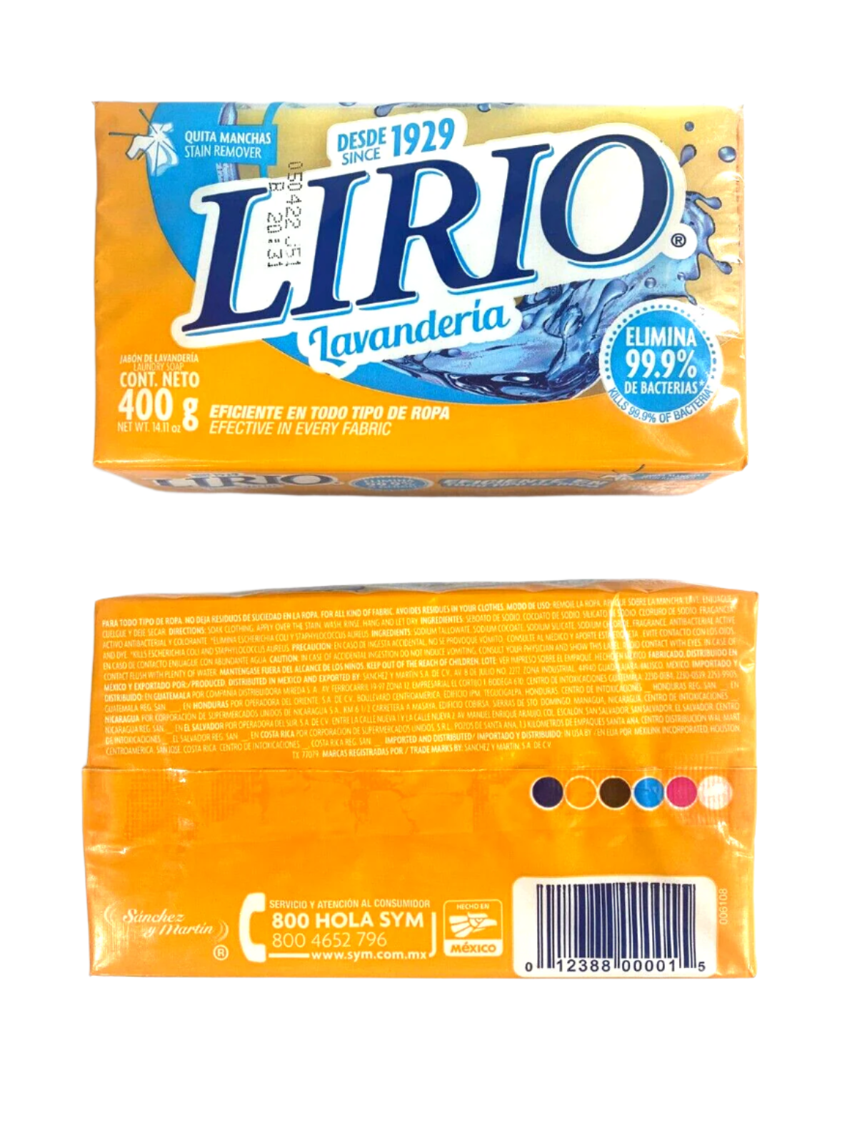 3-Pk Lirio Laundry Anti-Bacterial soap 400g/14.11oz