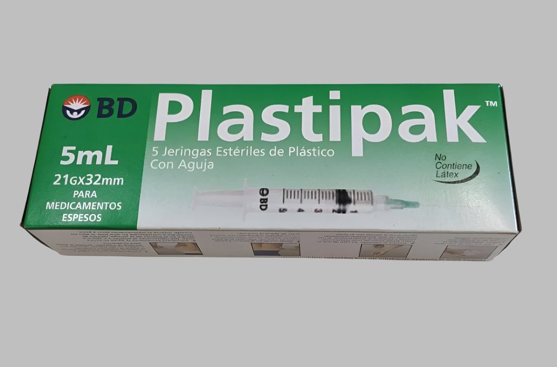 5-Pk BD Plastipak Syringes 5ml Non-Latex Sterile