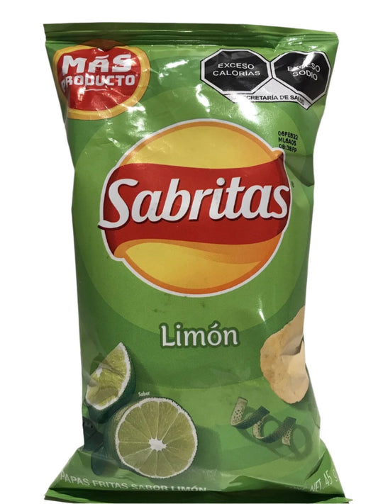 6-Pk Sabritas Lime Infused Potato Chips 45gr/1.59oz ea.