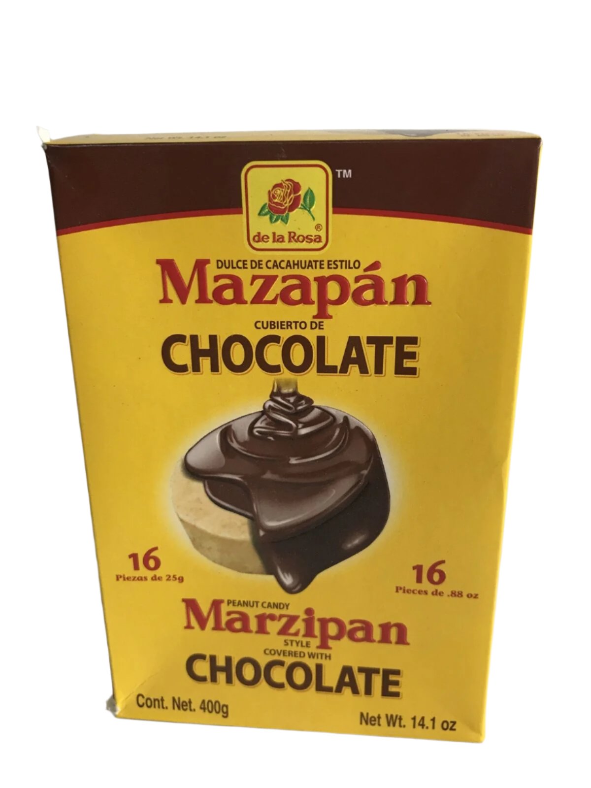 2-Pk De La Rosa Mazapan Chocolate Peanut Candy / Mazapan Chocolate 400g/14.1oz