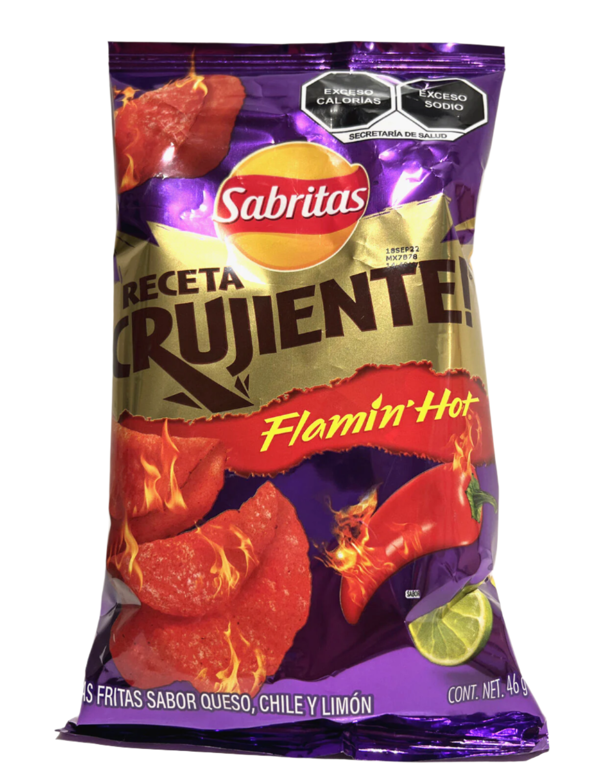 6-Pk Sabritas Receta Crujiente Flamin Hot 46gr/1.62oz