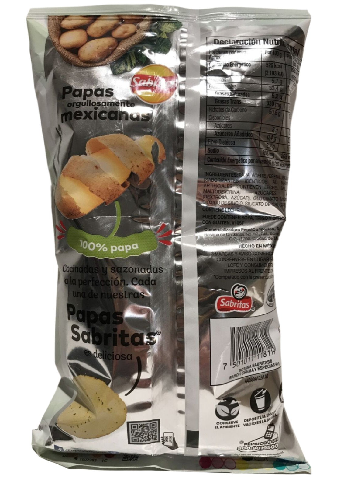 6-Pk Sabritas Herbs & SpicesPotato Chips 45gr/1.59oz