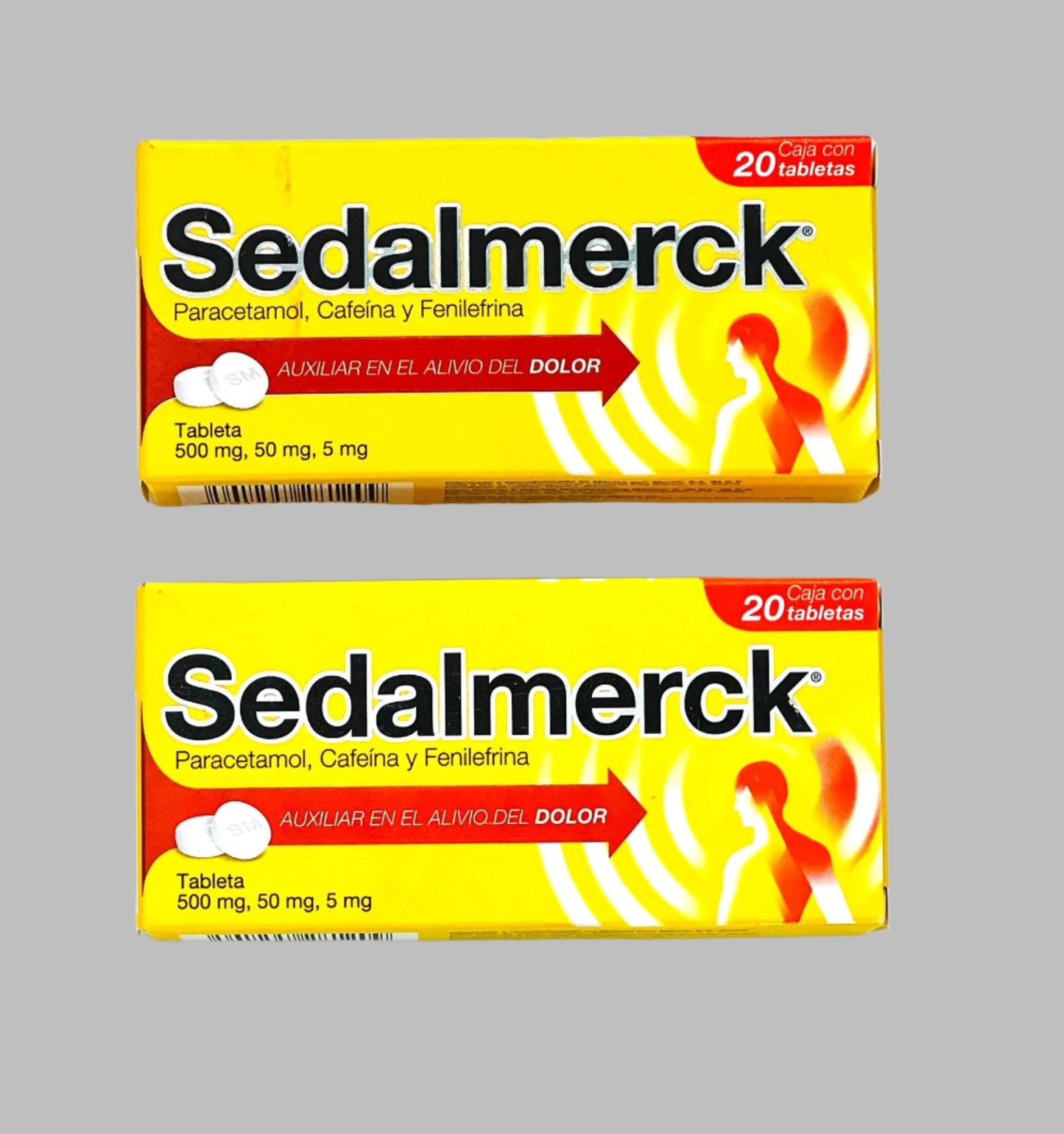 2-Pk Sedalmerk Pain Relief Paracetamol, Caffeine, Phenylephrine 500mg, 50mg, 5mg