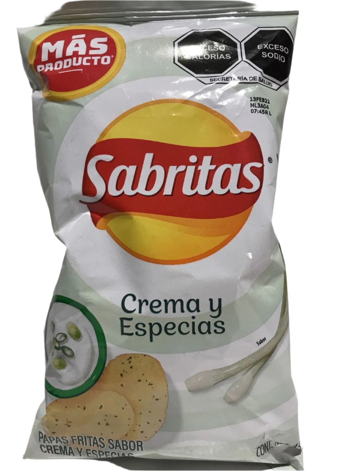 6-Pk Sabritas Herbs & SpicesPotato Chips 45gr/1.59oz