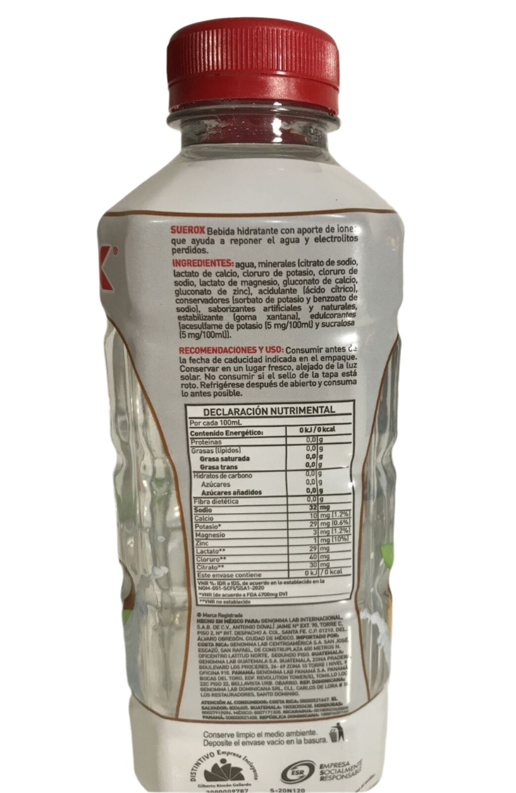 4-Pack SUEROX Electrolyte Beverage / Suerox Bebida Hidratante 630ml/21.30Z