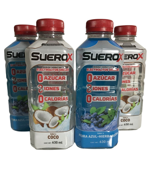 4-Pack SUEROX Electrolyte Beverage / Suerox Bebida Hidratante 630ml/21.30Z