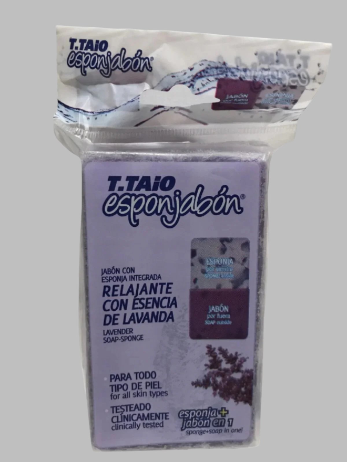 2-Pk T.TAiO Lavander Exfoliating Sponge Soap / Esponjabon Relajante c/Lavanda