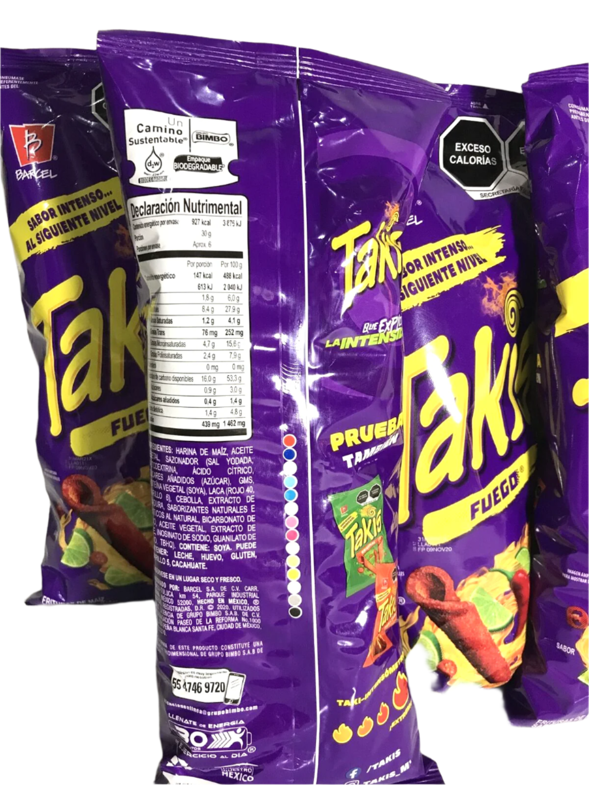 5-Pk Barcel's TAKIS Fuego Tortilla Chips 190gr/6oz