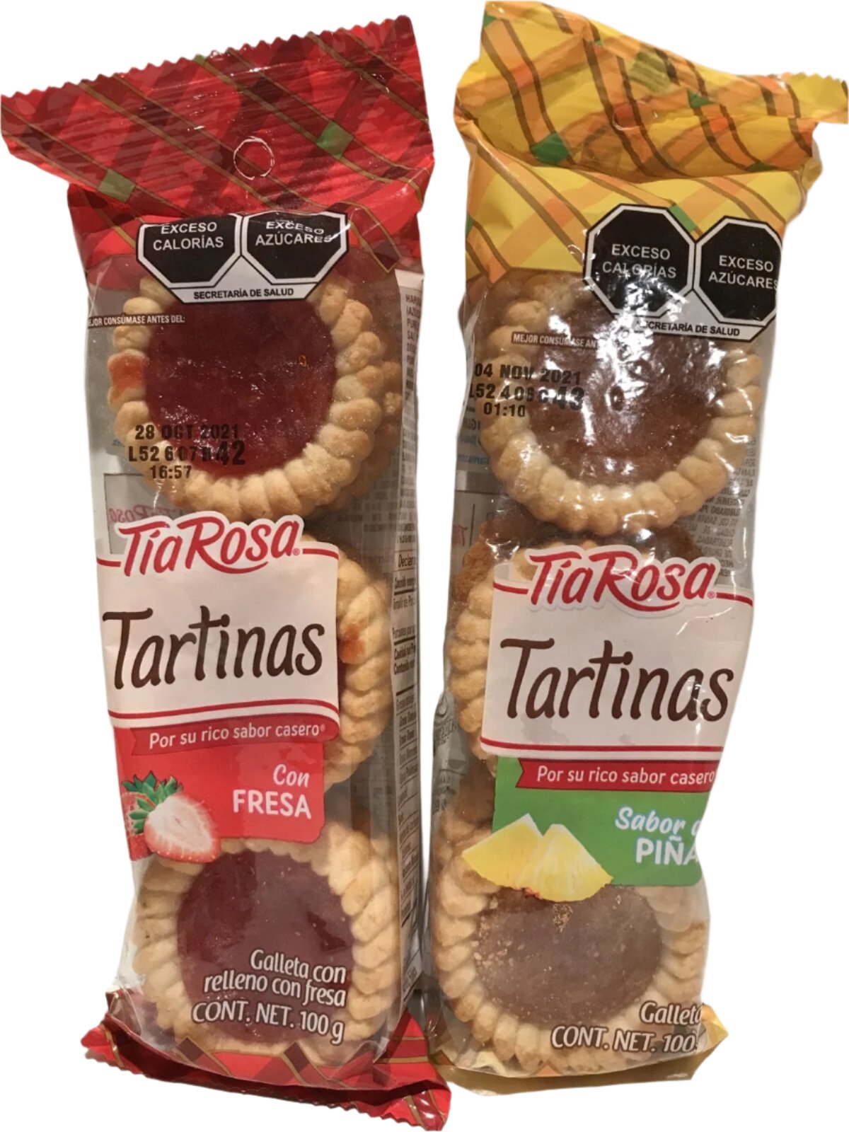 6-Pk Tia Rosa Tartinas Strawberry & Pineapple Filled Tarts 100gr