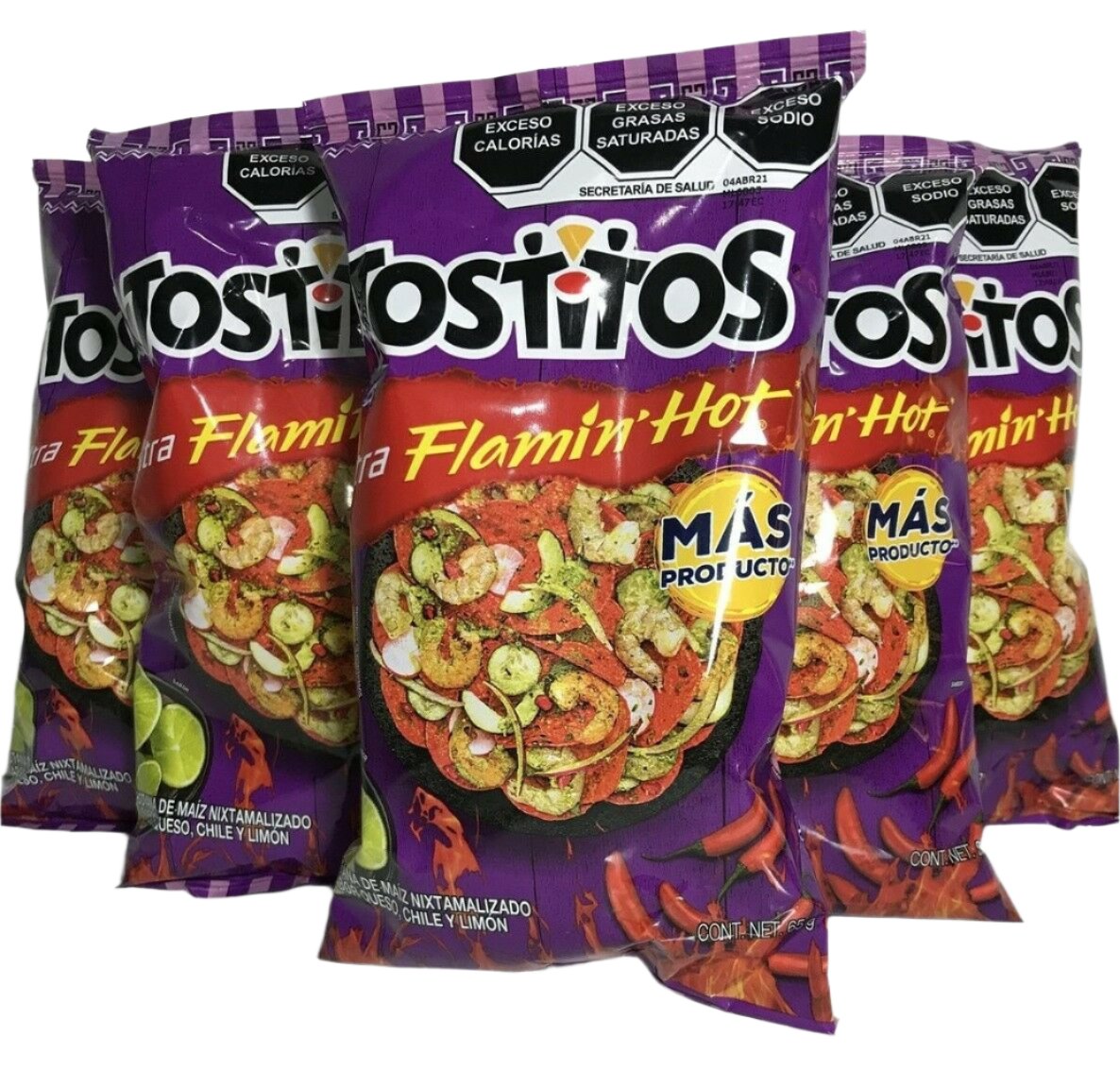 6-Pk Tostitos Flamin’ Hot Chips Xtra Hot 65gr/2.24oz