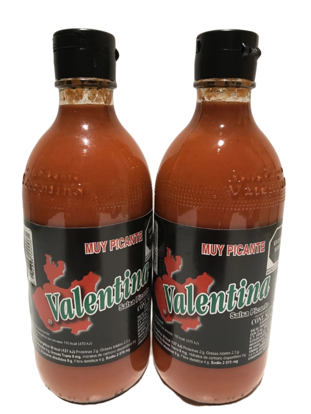 2-Pk Salsa Valentina Hot Sauce  Extra Hot/ Salsa Valentina Picante 370ml/12.51floz