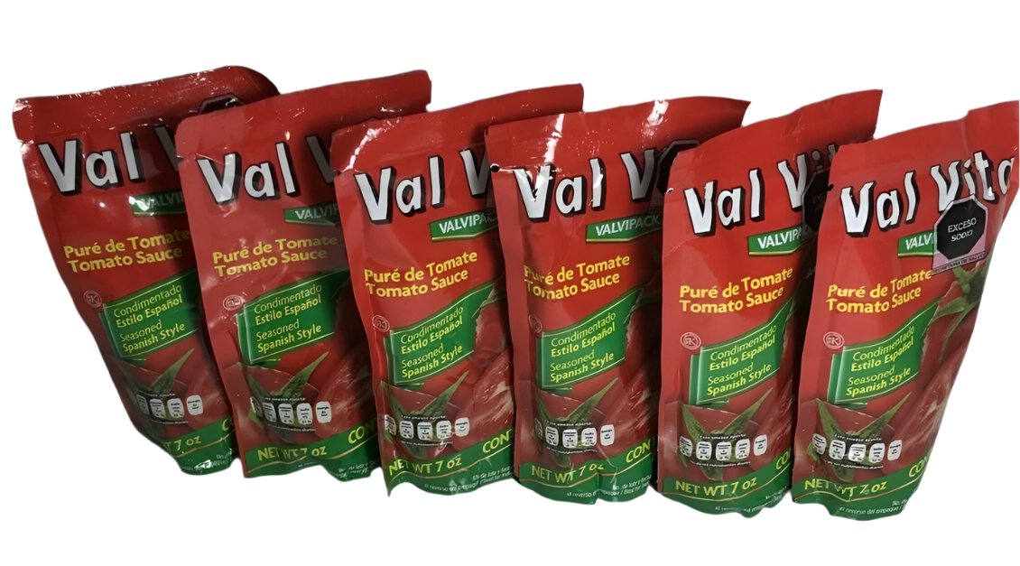 6-Pk Val Vita Traditional Tomato Sauce Spanish Style 200gr/7oz